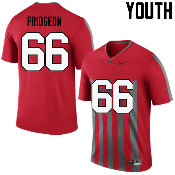 Ohio State Buckeyes Malcolm Pridgeon Youth #66 Throwback Game Stitched College Football Jersey